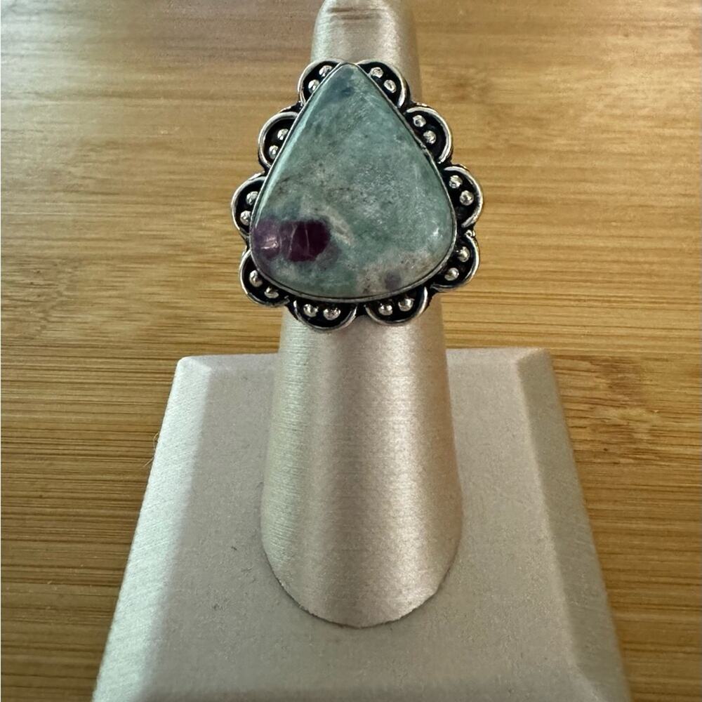 Ruby in Fuchsite ring, size 5.5